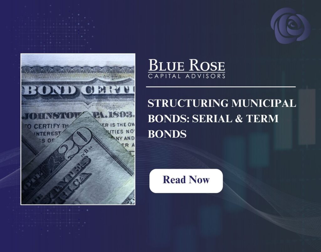 Dark blue blog graphic featuring municipal bonds