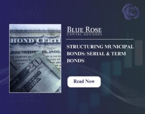 Dark blue blog graphic featuring municipal bonds