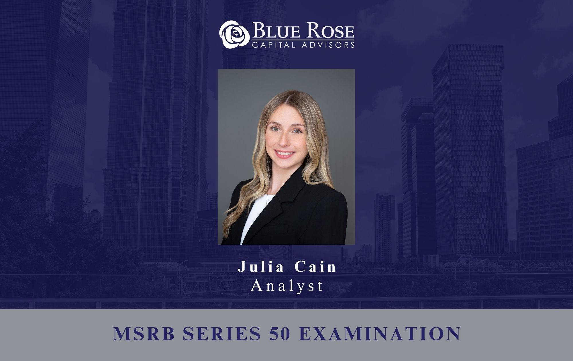 Employee spotlight: Julia Cain - Series 50 Exam Pass